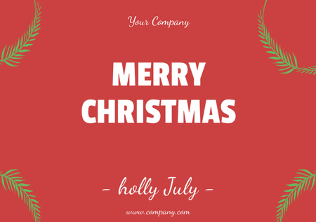 Merry Christmas in July Greeting Postcard A5 Modelo de Design