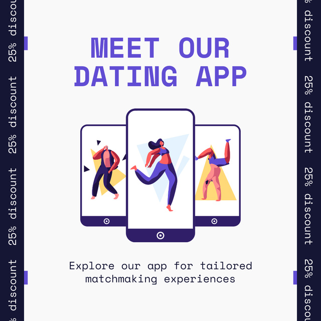 Designvorlage Explore Our Dating App Today für Instagram AD