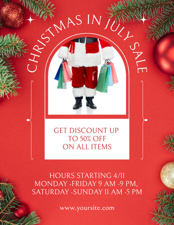 July Christmas Sale Announcement Flyer 8.5x11in Design Template
