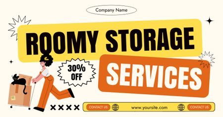 Storage Services with Offer of Discount Facebook AD Design Template