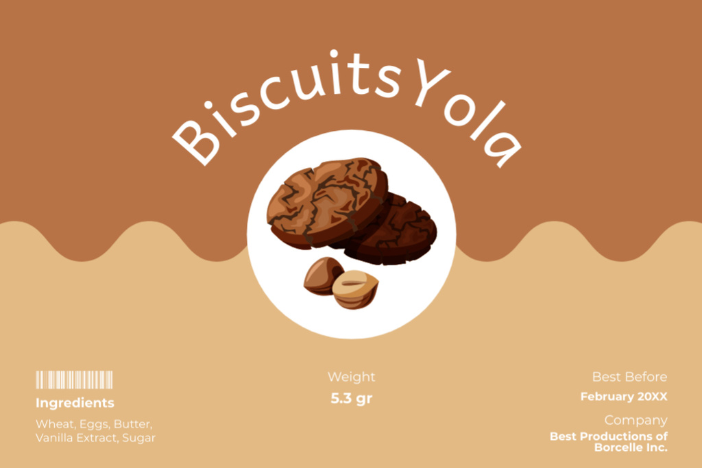 Plantilla de diseño de Yola Biscuits Retail Label 