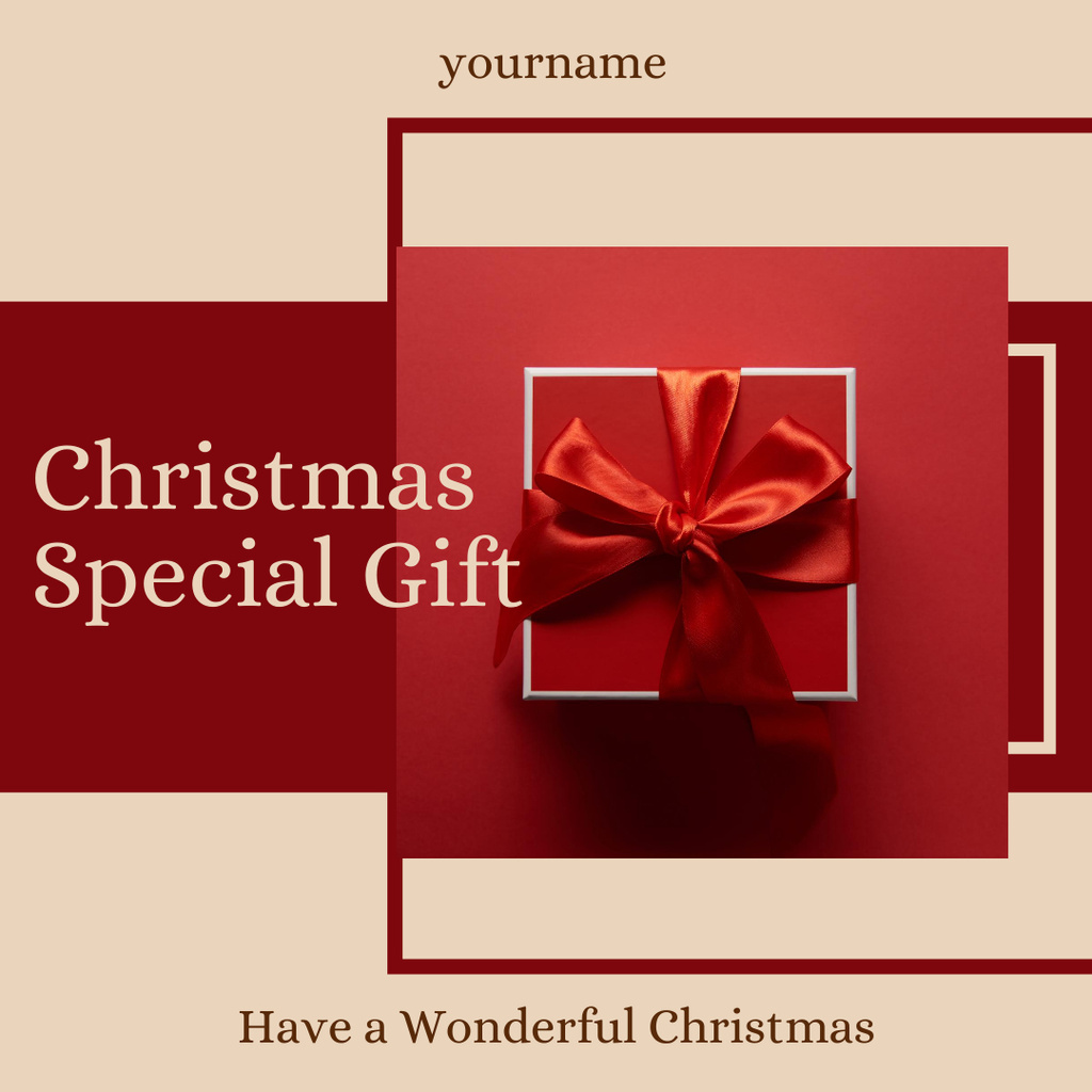 Christmas Special Gift Red Instagram AD Tasarım Şablonu