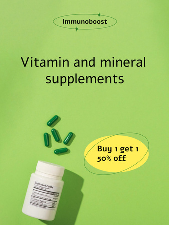 Platilla de diseño Nutritional Supplements in Green Poster US