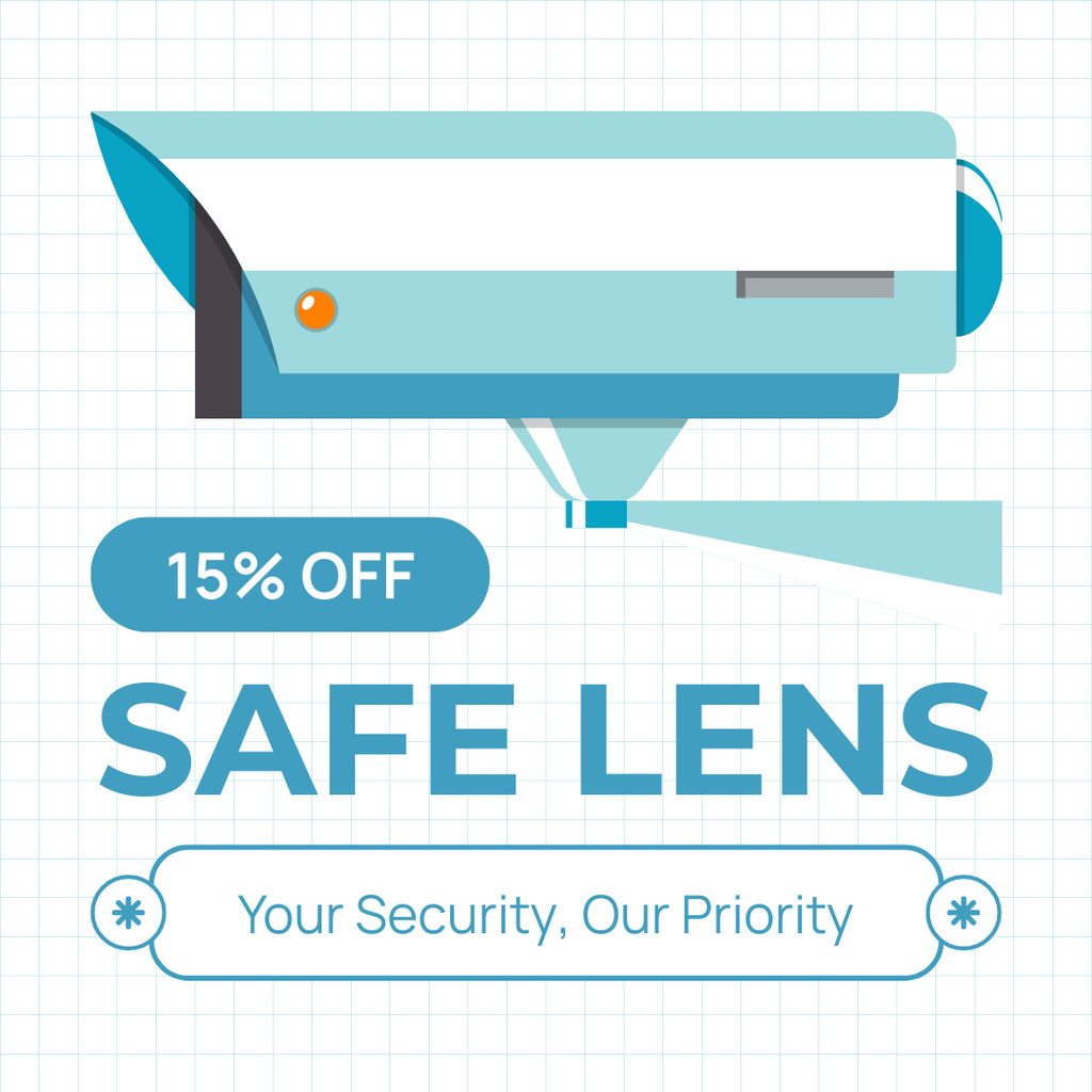 Template di design Security Camera with Safe Lens Instagram AD