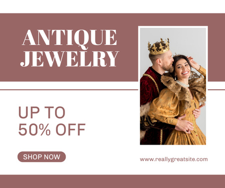Platilla de diseño Antiques Jewelry At Discounted Rates In Shop Facebook