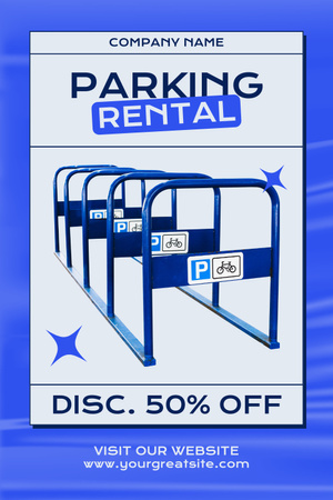Discount on Rental Parking Space for Bicycles Pinterest Design Template