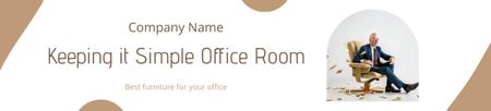 Simple Office Room Design Beige Ebay Store Billboard Design Template