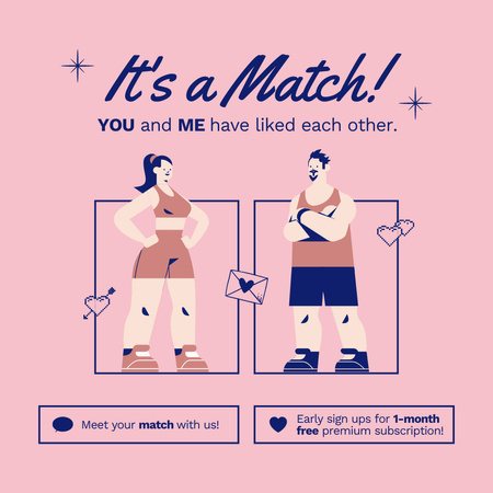 Cute Promo Dating Apps Animated Post Design Template
