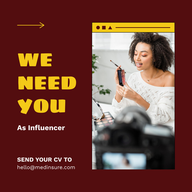 Designvorlage Looking for influencer maroon für Instagram