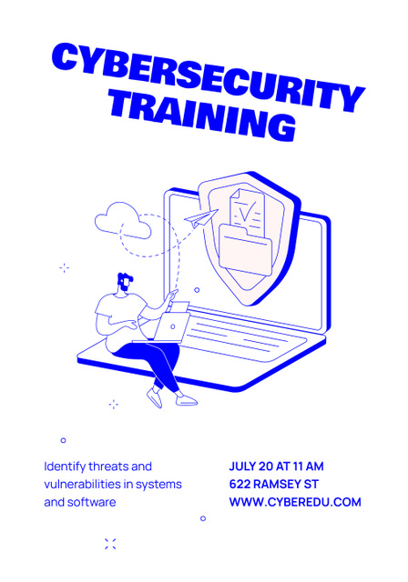 Plantilla de diseño de Cybersecurity Digital Services Ad Poster 28x40in 