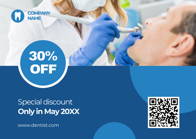Special Discount on Dental Services Card Design Template