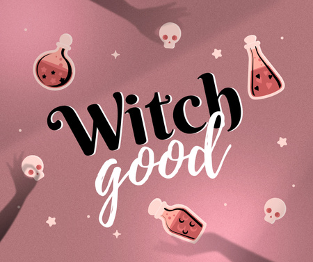 Platilla de diseño Halloween Inspiration with Witch Potion Bottles Facebook