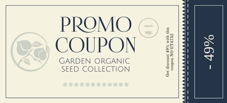 Anúncio de venda da coleção de sementes de jardim Coupon 3.75x8.25in Modelo de Design