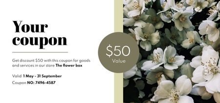 Designvorlage Blumen-Verkaufsanzeige für Coupon Din Large