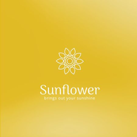 Emblem with Sunflower Animated Logo Šablona návrhu