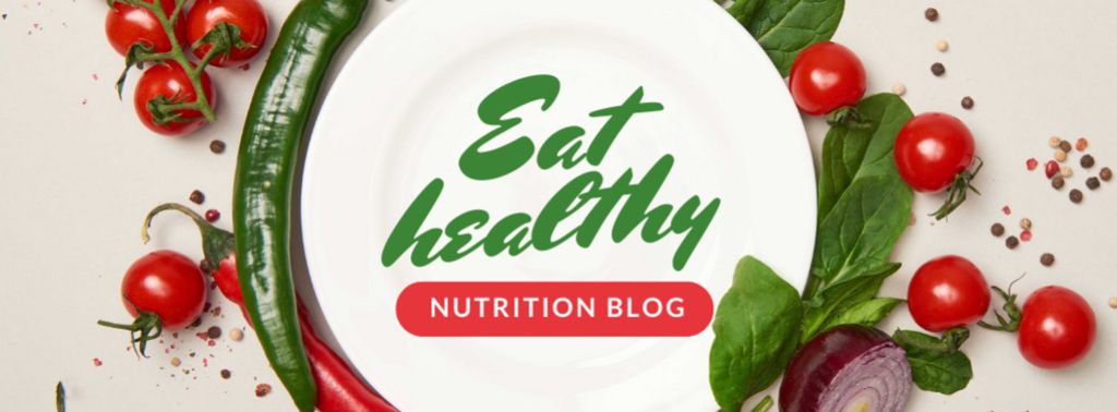 Nutrition Blog Promotion Healthy Vegetables Frame Facebook cover – шаблон для дизайну