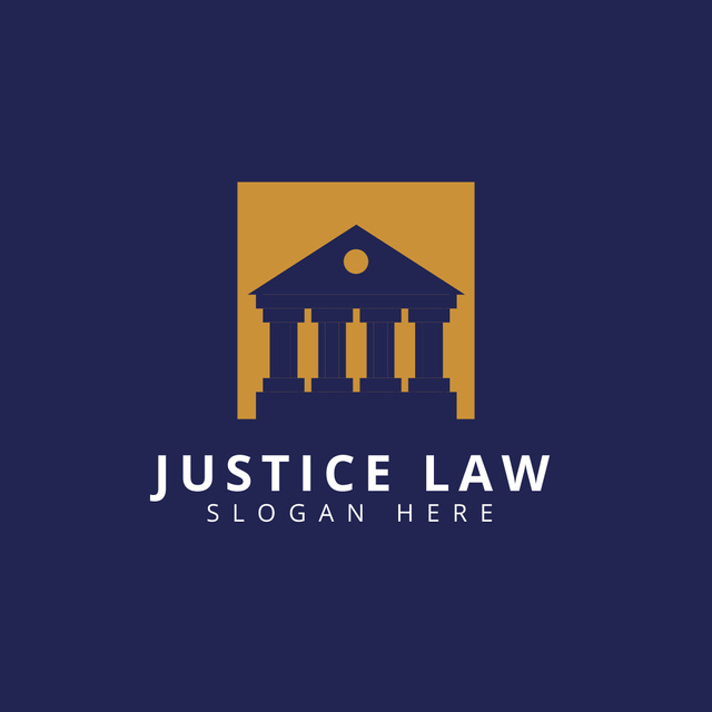 Justice Law Emblem Logo Design Template