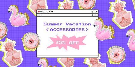 Summer Vacation Accessories Sale Offer Twitterデザインテンプレート