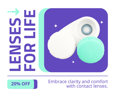 Discount on High Quality Contact Lenses Facebook Design Template