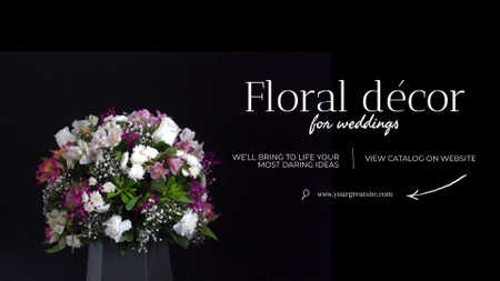 Floral Décor With Flowers In Bouquets For Weddings Full HD video Design Template