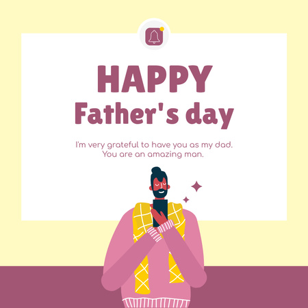 Father's Day Greeting Illustration Instagram Design Template