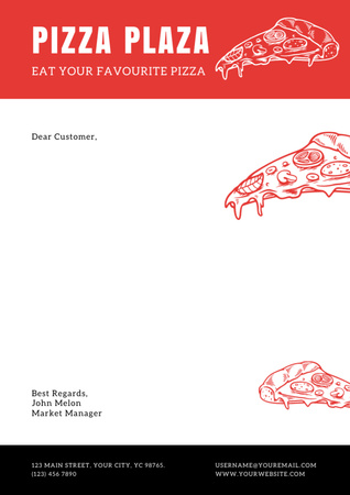 Offer to Eat Your Favorite Pizza Letterhead Design Template