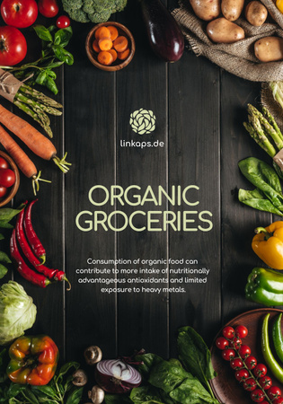 Natural Organic products and vegetables Offer Poster 28x40in Tasarım Şablonu