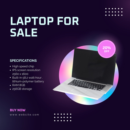 Offer Discounts on Modern Laptop Instagram Design Template