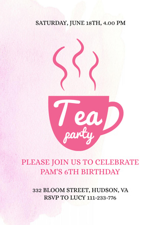 Announcement of a Cozy Tea Party Invitation – шаблон для дизайна