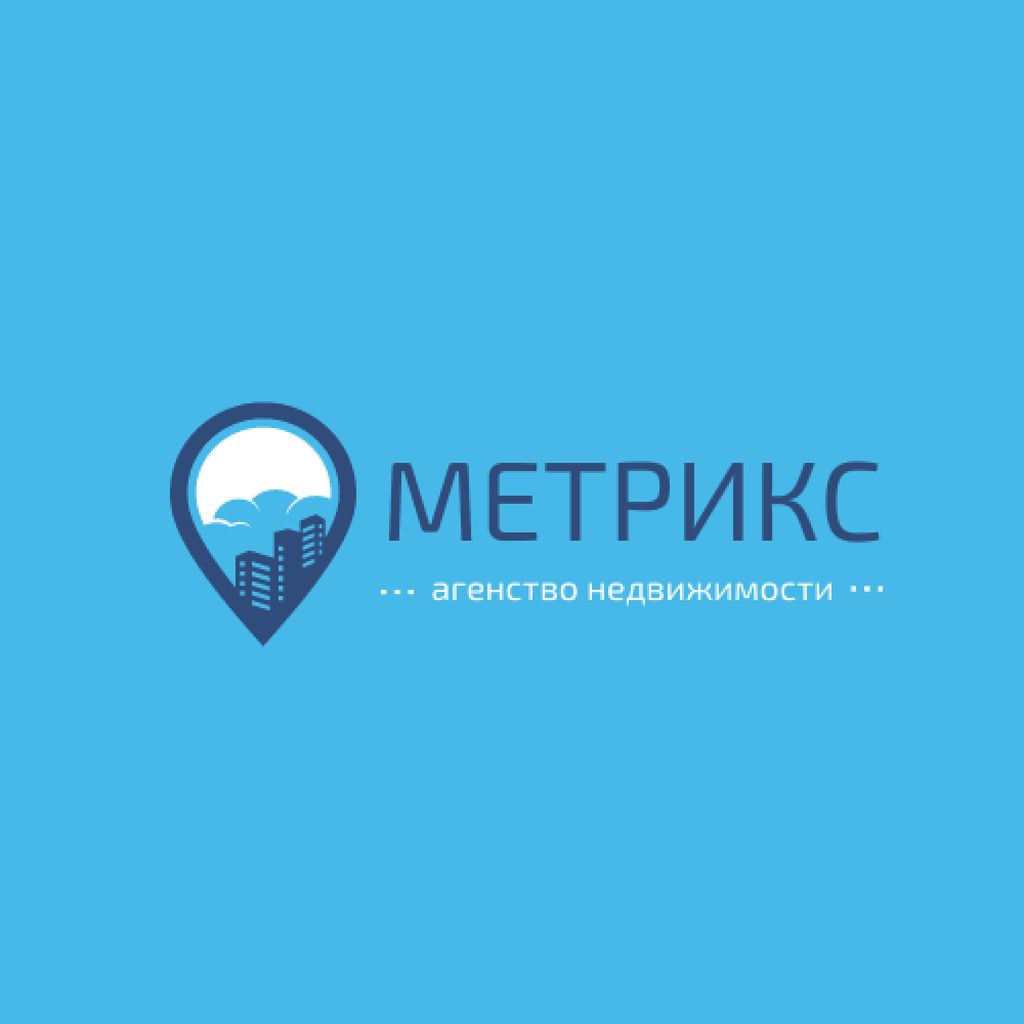 Real Estate Agency with City in Map Pin Logo – шаблон для дизайна