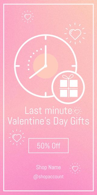 Valentine's Day Last Minute Sale Announcement Graphic Design Template