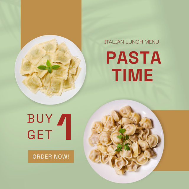 Italian Pasta Menu Instagramデザインテンプレート