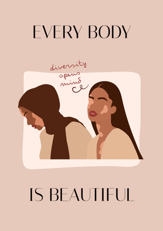 Phrase about Beauty of Diversity Poster Modelo de Design