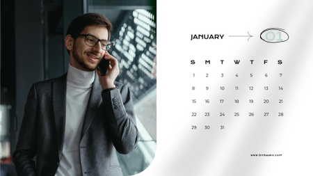 Businesspeople in Office Calendar – шаблон для дизайну