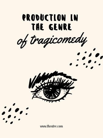 Tragicomedy Theatrical Show Announcement Poster US Πρότυπο σχεδίασης