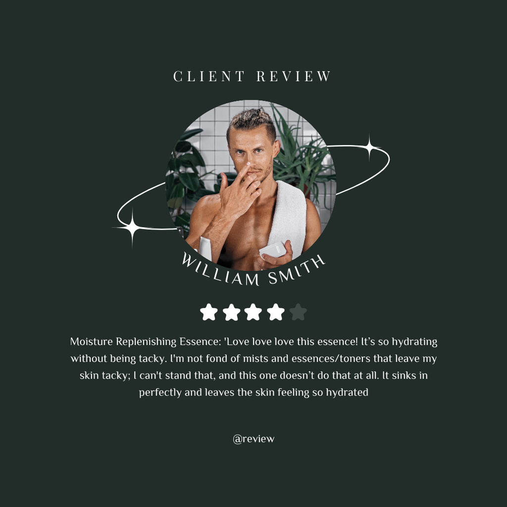 Platilla de diseño Moisture Replenishing Essence Client Review Instagram