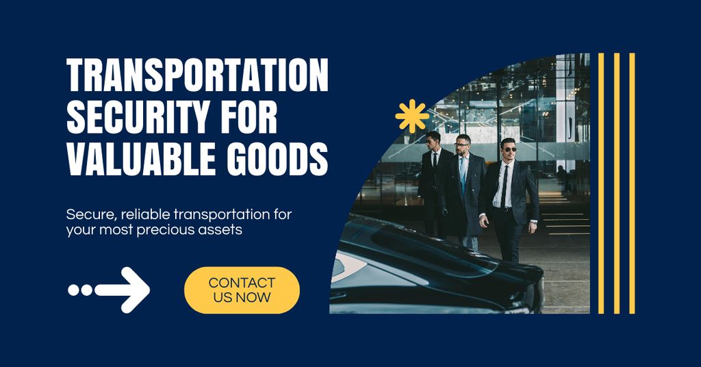 Professional Security Staff for Valuable Goods Transportation Facebook AD Šablona návrhu