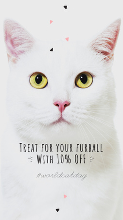 Plantilla de diseño de oferta de descuento cat day treats Instagram Story 