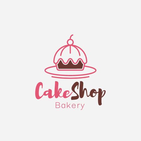 Template di design Pink and Brown Cake Shop Logo Template Logo
