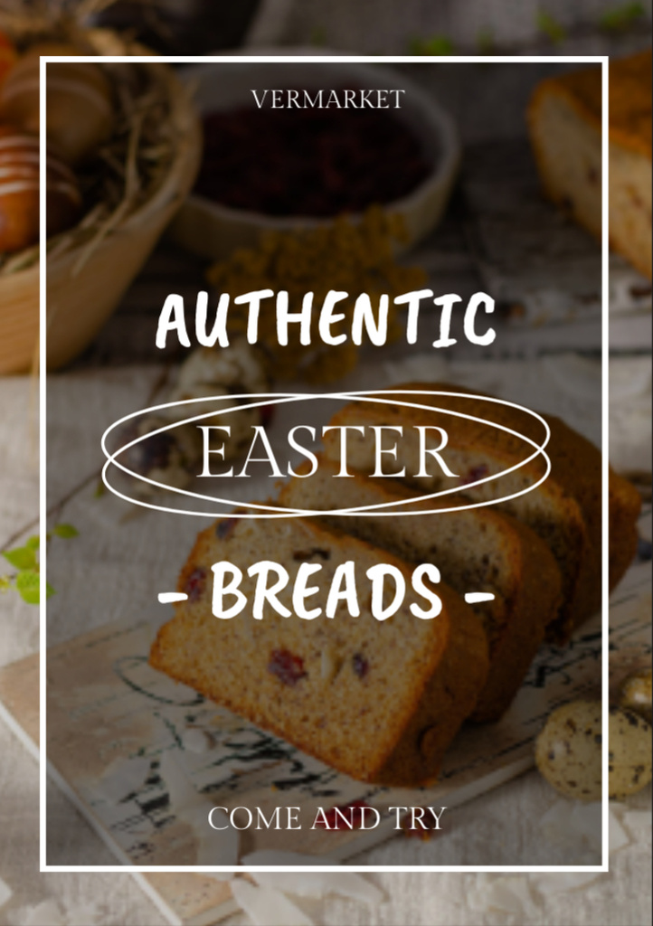 Bakery Offer with Sliced Easter Bread Flyer A7 Design Template