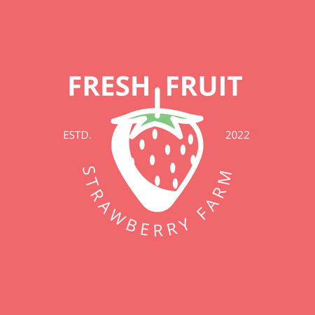 Plantilla de diseño de Emblema de la granja de fresas Logo 