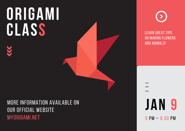 Origami class Invitation Card Design Template