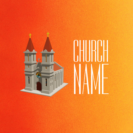 Keresztény katedrális modell egyházi promócióval Animated Logo tervezősablon