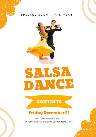 Salsa Dance Contests Announcement Flyer A5 Design Template
