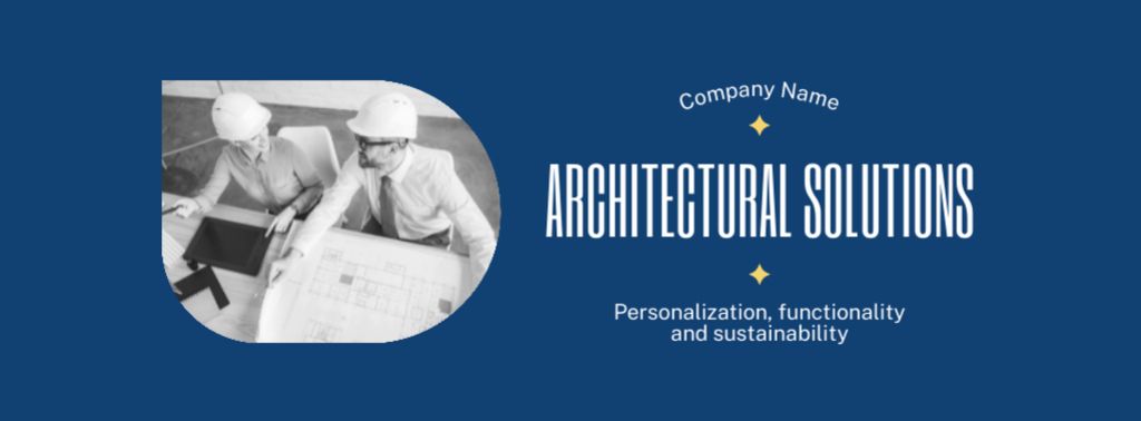 Architectural Solutions With Functionality And Sustainability Facebook cover – шаблон для дизайну