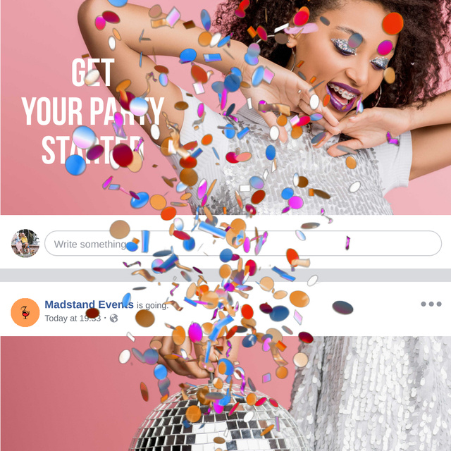 Stylish Girl with bright makeup on Party Animated Post Design Template