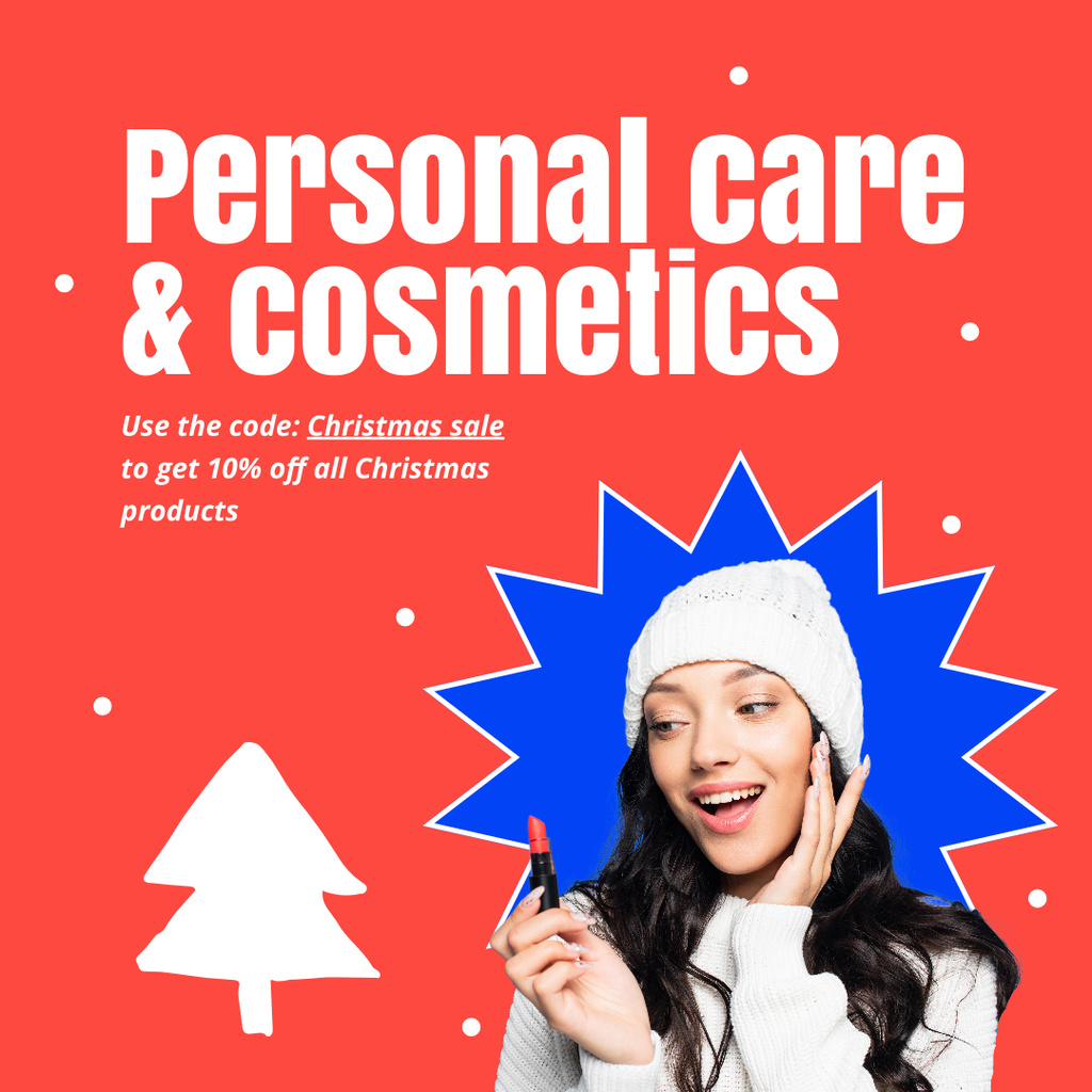 Christmas Sale of Skincare Cosmetics Instagram Πρότυπο σχεδίασης