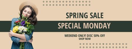 SPRING SALE Facebook coverデザインテンプレート