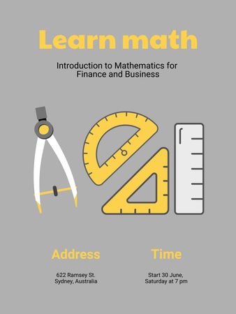 Designvorlage Math Courses Ad für Poster US