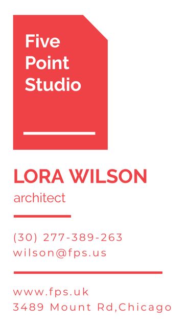 Modèle de visuel Architect Services Offer - Business Card US Vertical